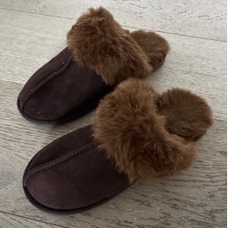 Hjemmesko brune og cognac 