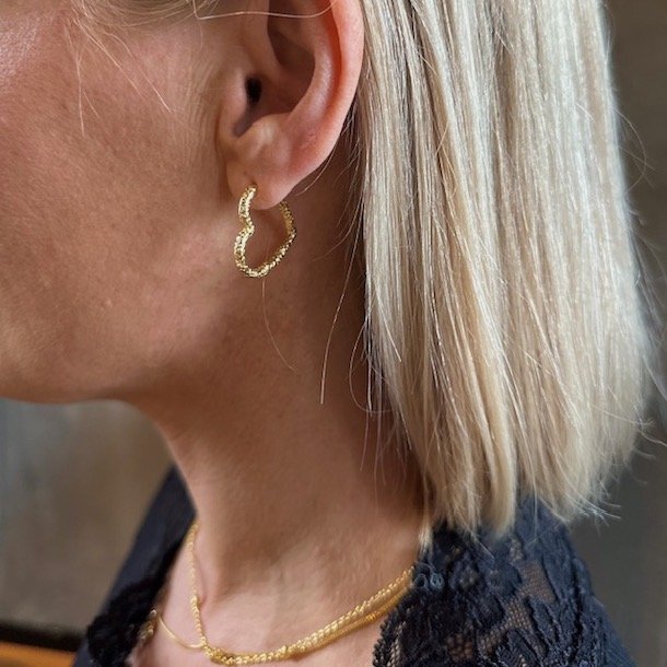 Creoler LOVE ME BIG Forgyldt Slv