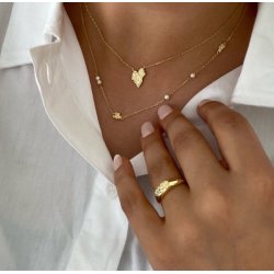 Halskde PALILA heart forgyldt slv