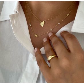 Halskde PALILA heart forgyldt slv