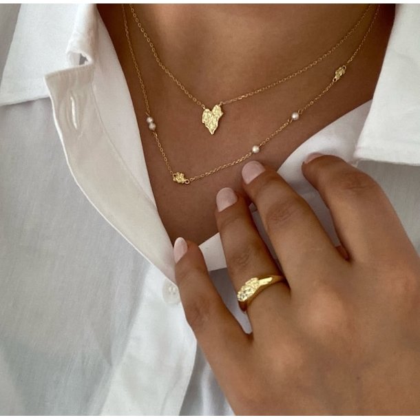 Halskde PALILA heart forgyldt slv