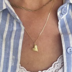 Halskde LOVE ME  Forgyldt Slv