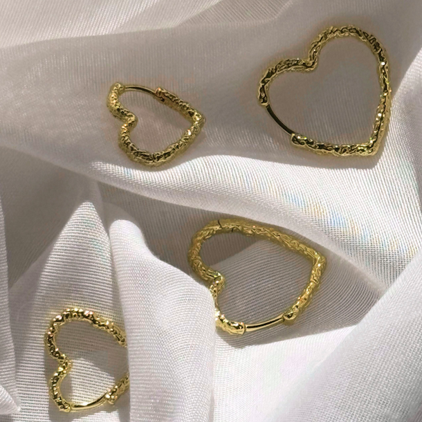 Creoler hjerte LOVE ME Forgyldt Slv