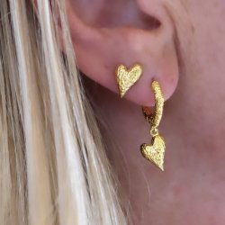 restikker hjerte LOVE ME BIG Forgyldt Slv