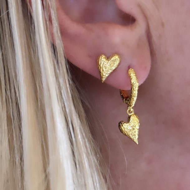 restikker hjerte LOVE ME BIG Forgyldt Slv