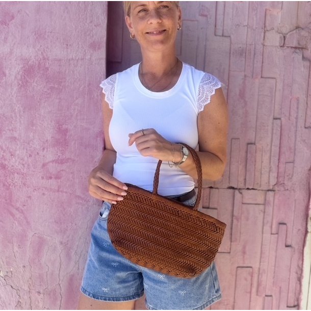 Crossbody flettet Skind 