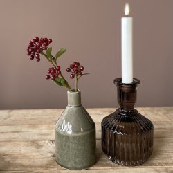 Glaslysestage H 18 x D 11 cm