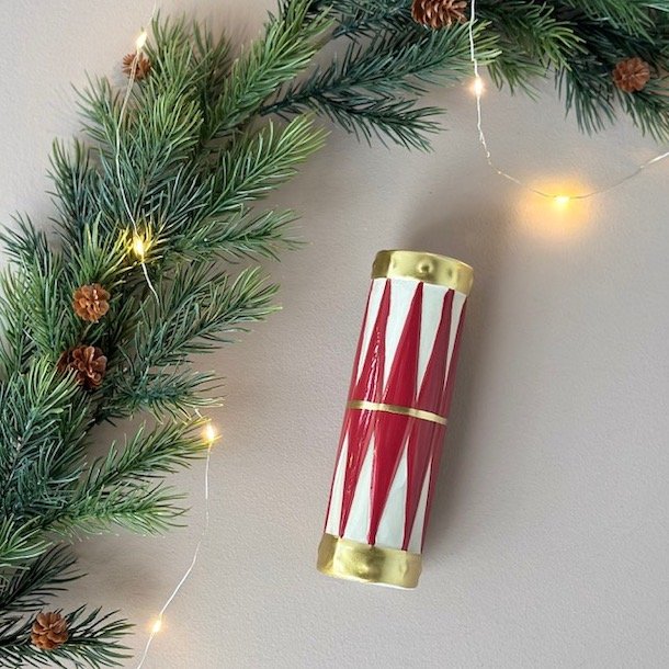 Lysestage/vase tromme D5x16cm keramik 