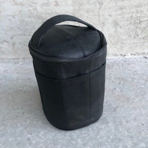 Strikketaske /toilettaske Saturn lder sort