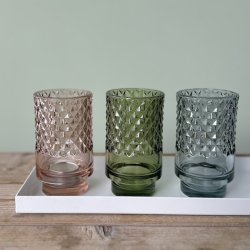 Fyrfadsstage m/harlekin D7x13cm glas