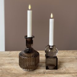 Glaslysestage H 18 x D 11 cm