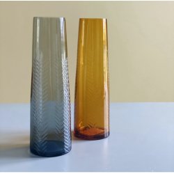 Vase graveret  Glas