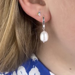 Hoops MAREN PEARL BIG sterling slv