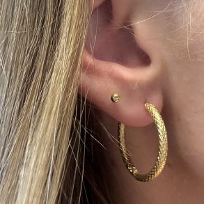 Hoop PATTERN 25 mm Vandfaste 18 karat forgyldt