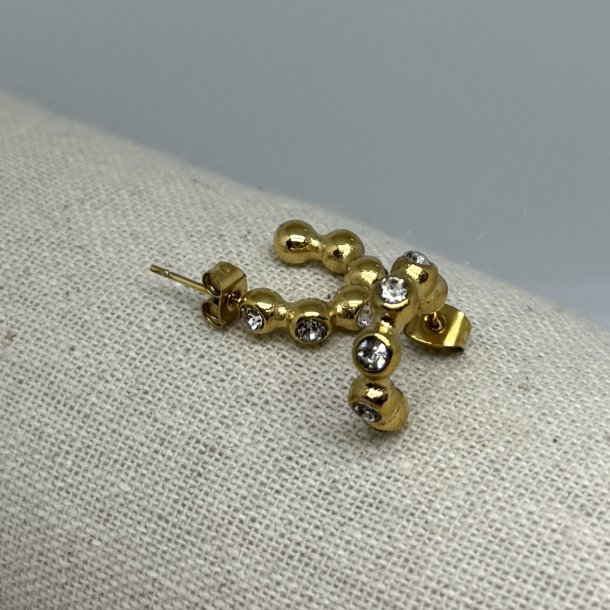 Hoop STONE 14 mm Vandfaste 18 karat forgyldt