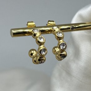 Hoop STONE 14 mm Vandfaste 18 karat forgyldt