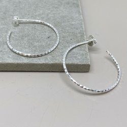 Hoops DIAMOND CUT 25 mm sterling slv