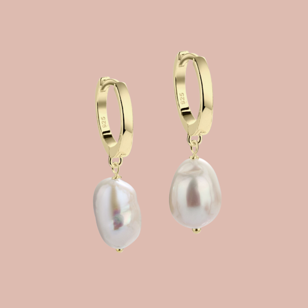 Hoops MAREN PEARL SMALL Forgyldt slv