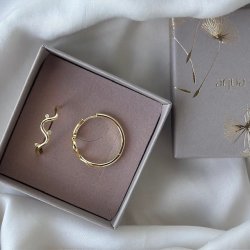 Hoops WAVY 25 mm Forgyldt slv