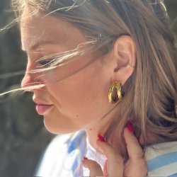 Hoops double vandfast 18kt. forgyldt