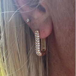 Firkantet hoops vandfast 18kt. forgyldt