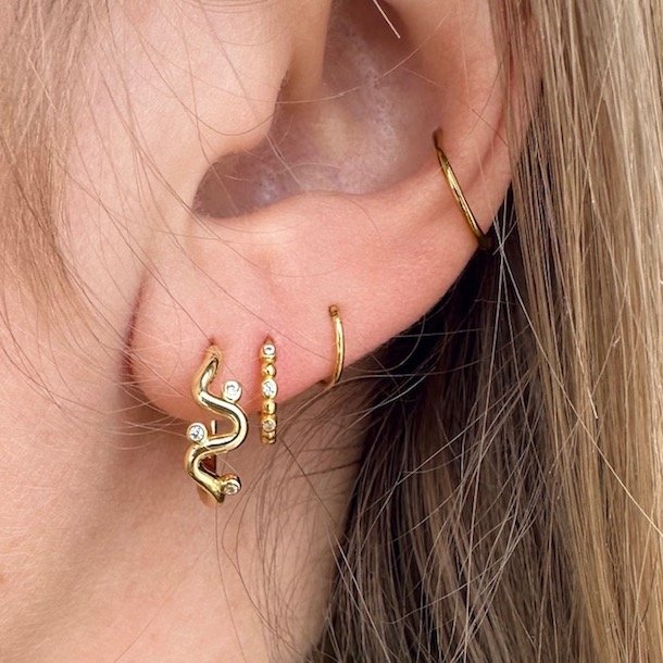 Hoops WAVY Forgyldt slv