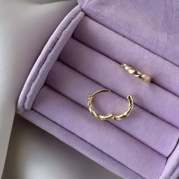 Hoops CURLY 12 mm Forgyldt slv