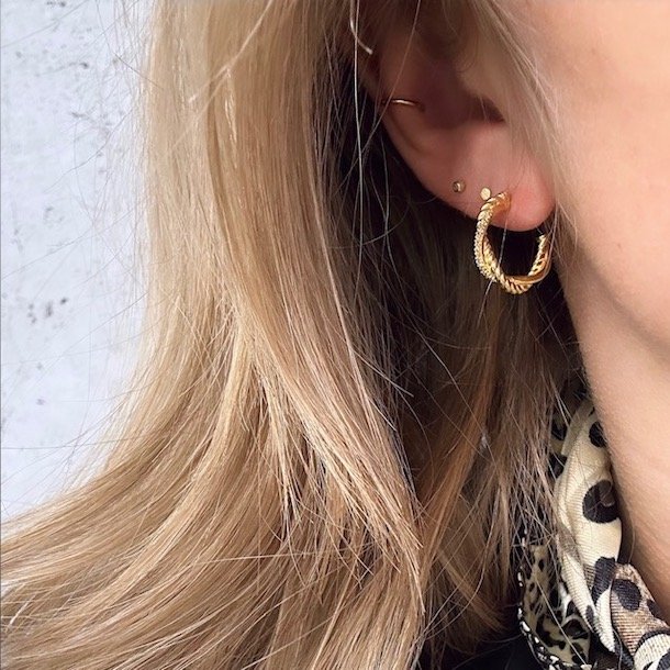 restik creoler TWISTED DARLING Forgyldt Slv