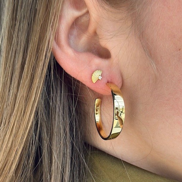 Hoops BB LARGE SHINY Forgyldt slv