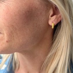 Chunky dottie hoops forgyldt slv