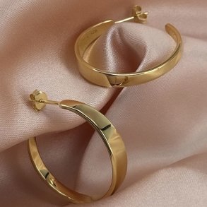 Hoops BB LARGE SHINY Forgyldt slv