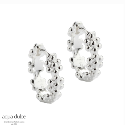 Hoops LOTS OF FLOWERS 15 mm Sterling Slv