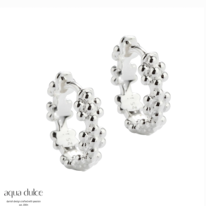 Hoops LOTS OF FLOWERS 15 mm Sterling Slv