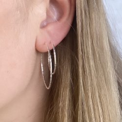 Hoops DIAMOND CUT 25 mm sterling slv