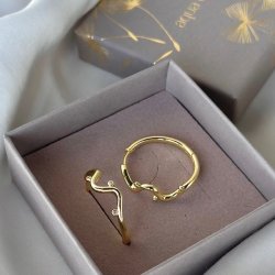 Hoops WAVY 25 mm Forgyldt slv