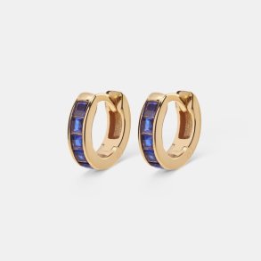 Gemma hoops BLUE forgyldt slv