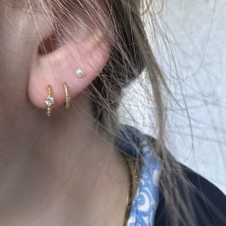 Juli hoops m. zirkonia forgyldt slv