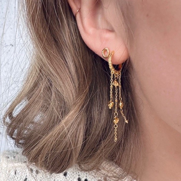 Hoops m. kde DARLING ROCK Forgyldt Slv