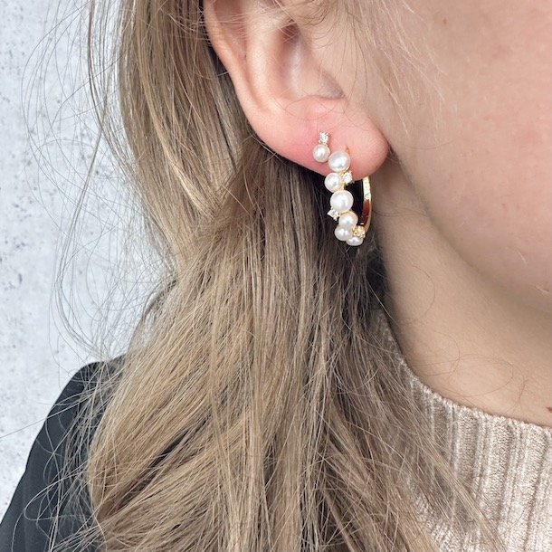 HOOPS DARLING BUBBELS 20mm forgyldt slv