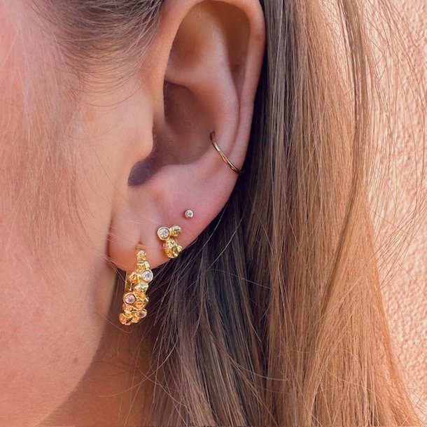 Hoops DARLING ROCK Forgyldt Slv