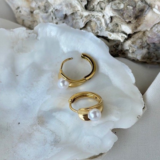 Hoops SIMPLE LAGOON 14 mm vandfast 18kt. forgyldt