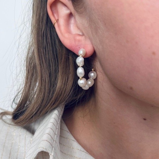 restik creoler PEARL 30 mm forgyldt slv