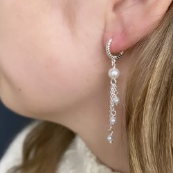 Hoops PRETTY pearl sterling slv