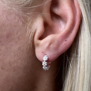 Hoops LOTS OF FLOWERS 13 mm Sterling Slv