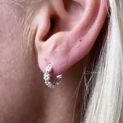 Hoops LOTS OF FLOWERS 13 mm Sterling Slv