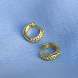 Chunky dottie hoops forgyldt slv