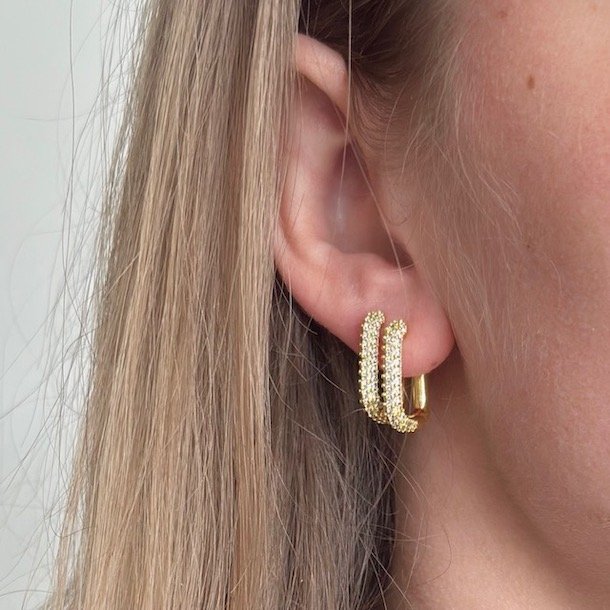 Hoops LIGA square forgyldt slv 