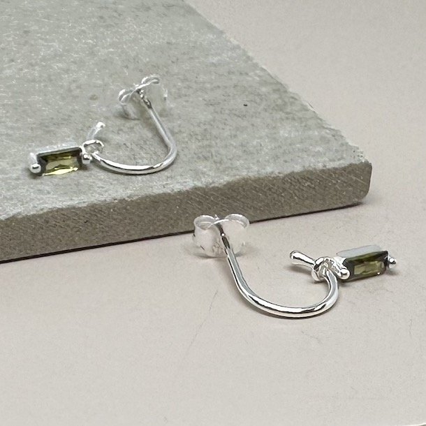 restik creol Ally GREEN baguette sterling slv