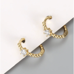 Juli hoops m. zirkonia forgyldt slv