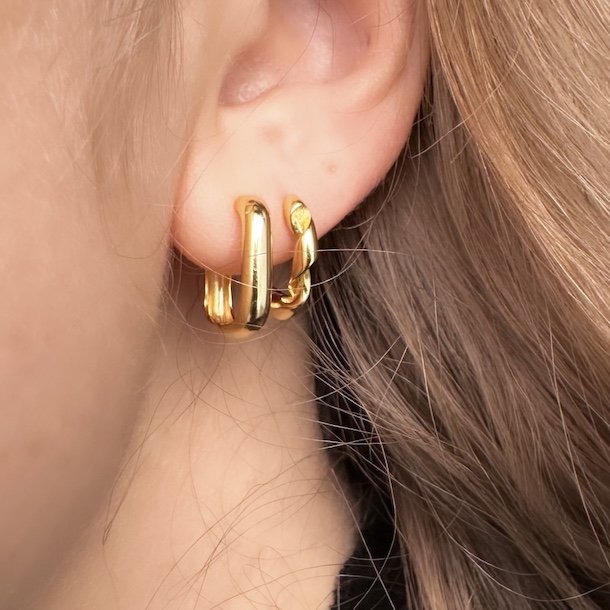 Hoops Hanna square forgyldt slv